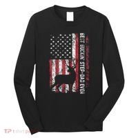 Flag Best Buckin Step Dad Ever Deer Hunting Fathers Day Long Sleeve Shirt thumb 0