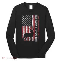 Flag Best Buckin Step Dad Ever Deer Hunting Fathers Day Long Sleeve Shirt thumb 0