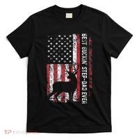 Flag Best Buckin Step Dad Ever Deer Hunting Fathers Day T-Shirt thumb 0