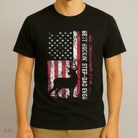 Flag Best Buckin Step Dad Ever Deer Hunting Fathers Day T-Shirt thumb 3