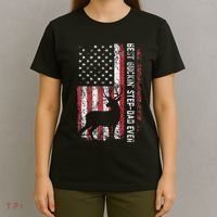 Flag Best Buckin Step Dad Ever Deer Hunting Fathers Day T-Shirt thumb 4