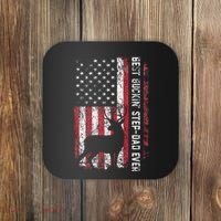 Flag Best Buckin Step Dad Ever Deer Hunting Fathers Day Coaster thumb 0