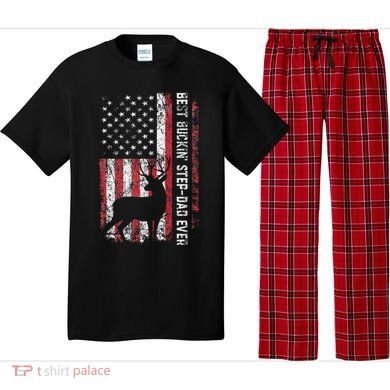 Flag Best Buckin Step Dad Ever Deer Hunting Fathers Day Pajama Set