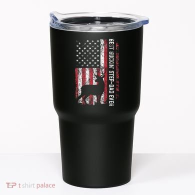 Flag Best Buckin Step Dad Ever Deer Hunting Fathers Day Tumbler