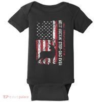 Flag Best Buckin Step Dad Ever Deer Hunting Fathers Day Baby Bodysuit thumb 0