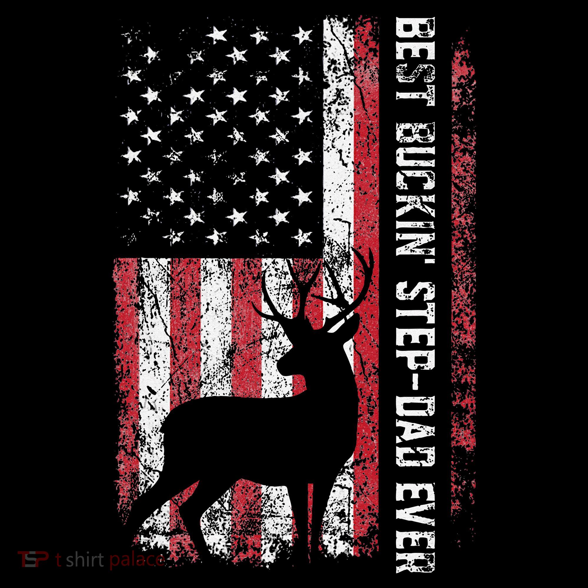 Flag Best Buckin Step Dad Ever Deer Hunting Fathers Day Baby Bodysuit
