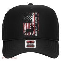 Flag Best Buckin Step Dad Ever Deer Hunting Fathers Day Hat thumb 0