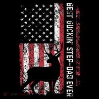 Flag Best Buckin Step Dad Ever Deer Hunting Fathers Day Toddler Hoodie thumb 2