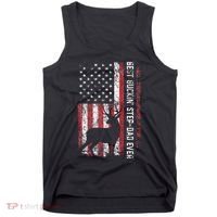 Flag Best Buckin Step Dad Ever Deer Hunting Fathers Day Tank Top thumb 0