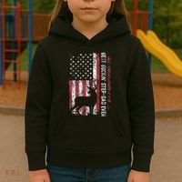 Flag Best Buckin Step Dad Ever Deer Hunting Fathers Day Kids Hoodie thumb 3