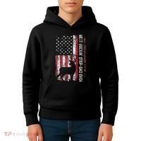 Flag Best Buckin Step Dad Ever Deer Hunting Fathers Day Kids Hoodie thumb 4
