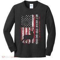 Flag Best Buckin Step Dad Ever Deer Hunting Fathers Day Kids Long Sleeve Shirt thumb 0