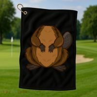 Funny Beaver Body Headless Halloween Easy Costume Outfit Cool Gift Golf Towel thumb 1