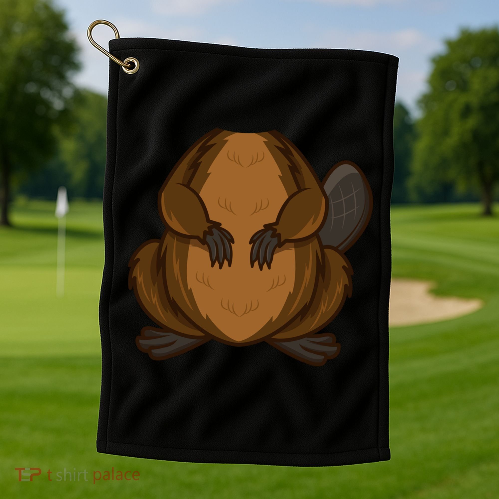 Funny Beaver Body Headless Halloween Easy Costume Outfit Cool Gift Golf Towel
