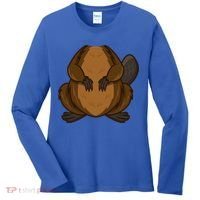 Funny Beaver Body Headless Halloween Easy Costume Outfit Cool Gift Women's Long Sleeve Shirt thumb 0