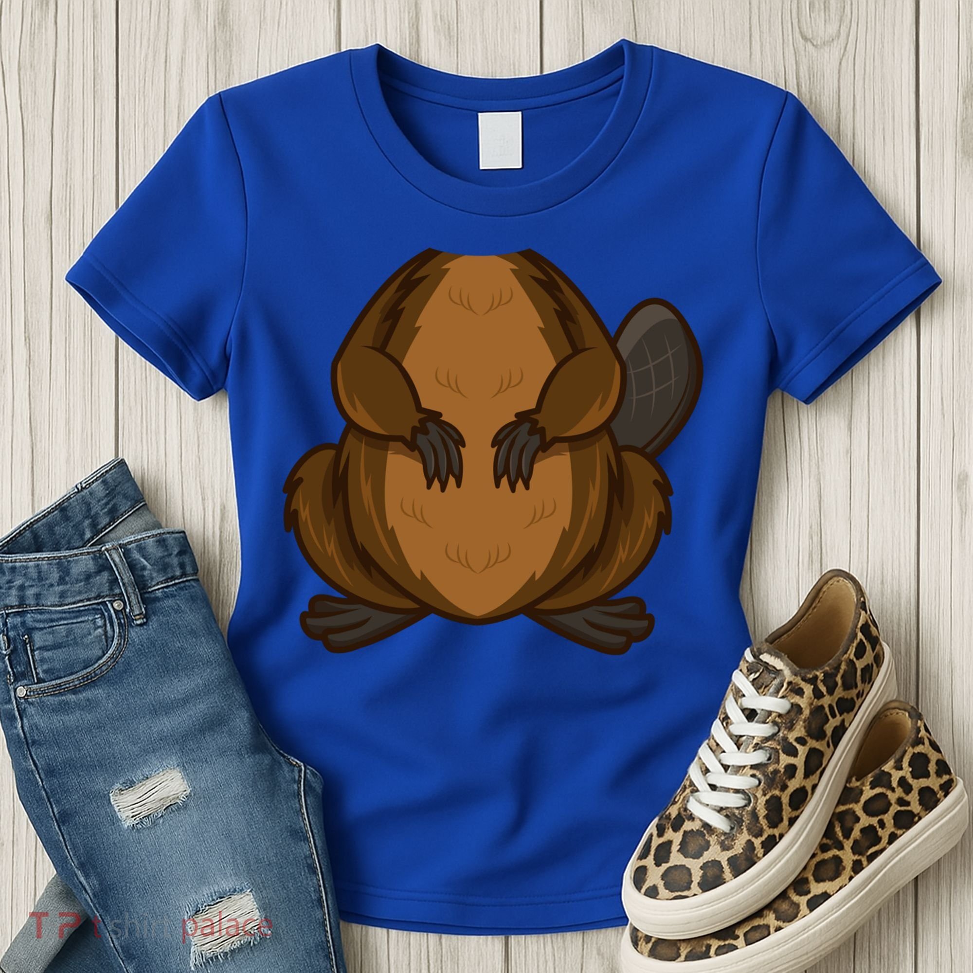 Funny Beaver Body Headless Halloween Easy Costume Outfit Cool Gift Women's T-Shirt
