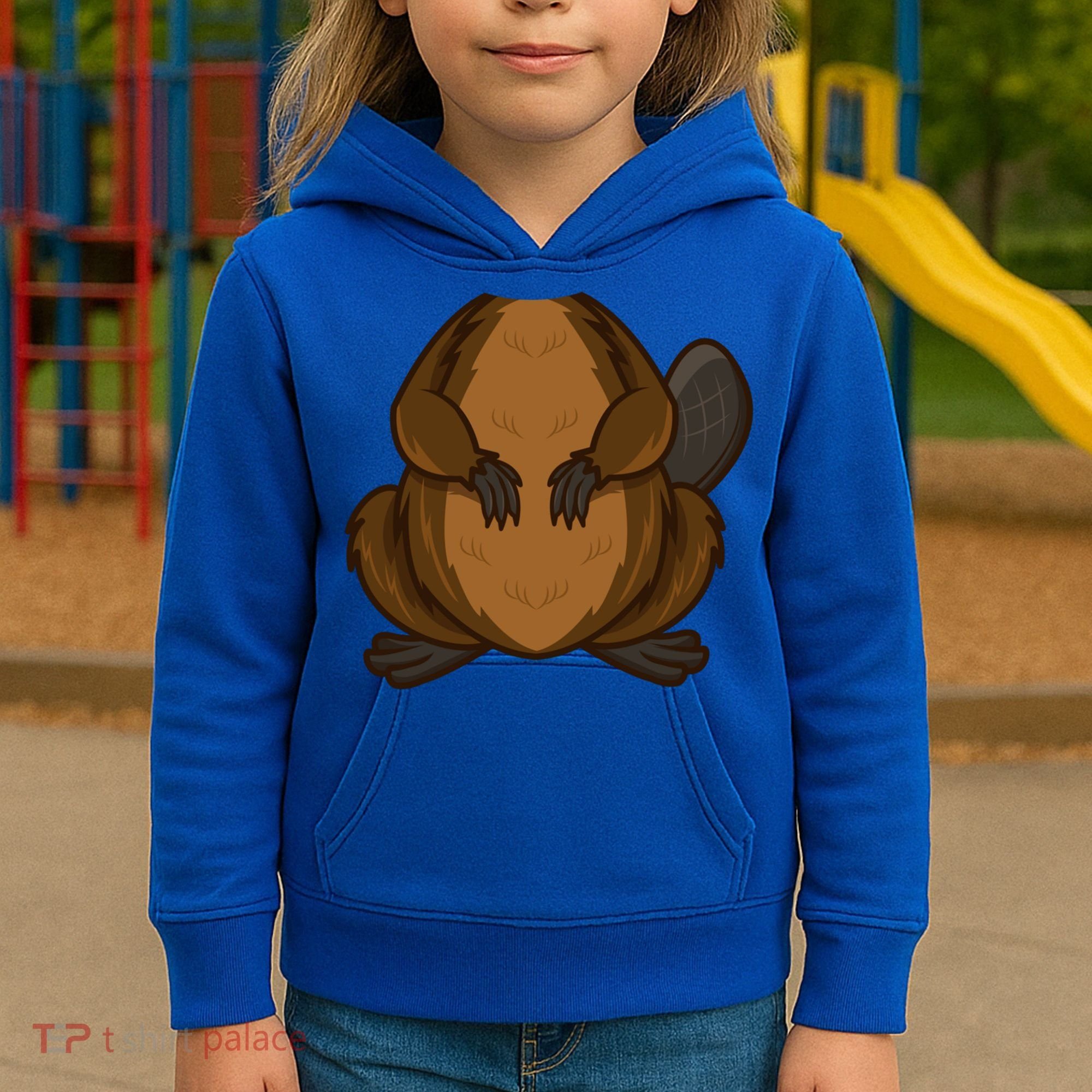 Funny Beaver Body Headless Halloween Easy Costume Outfit Cool Gift Kids Hoodie