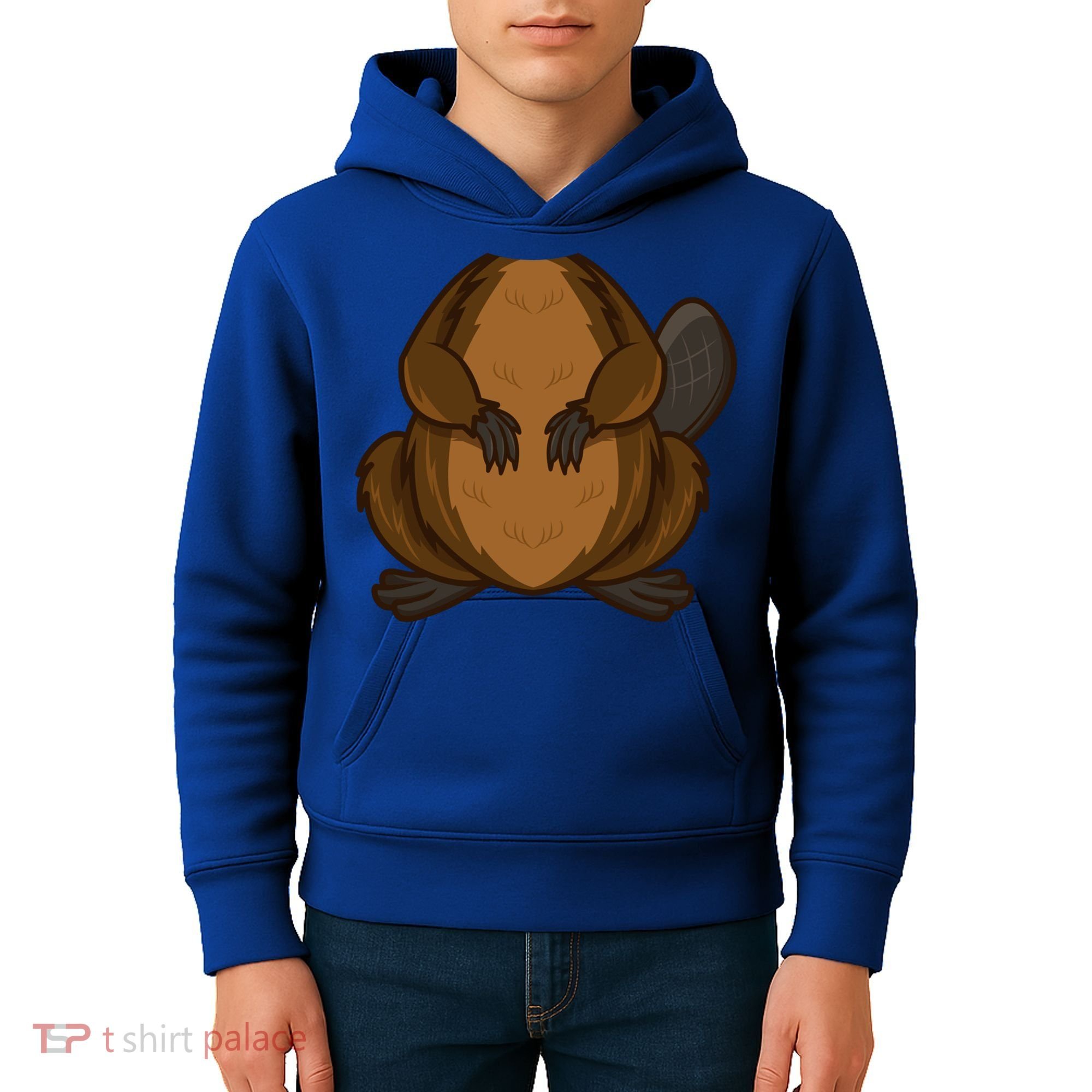 Funny Beaver Body Headless Halloween Easy Costume Outfit Cool Gift Kids Hoodie