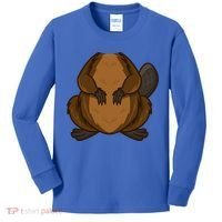 Funny Beaver Body Headless Halloween Easy Costume Outfit Cool Gift Kids Long Sleeve Shirt thumb 0