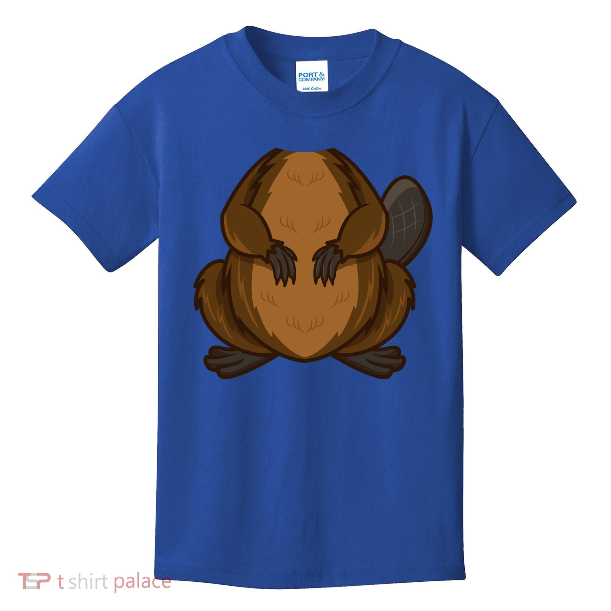 Funny Beaver Body Headless Halloween Easy Costume Outfit Cool Gift Kids T-Shirt