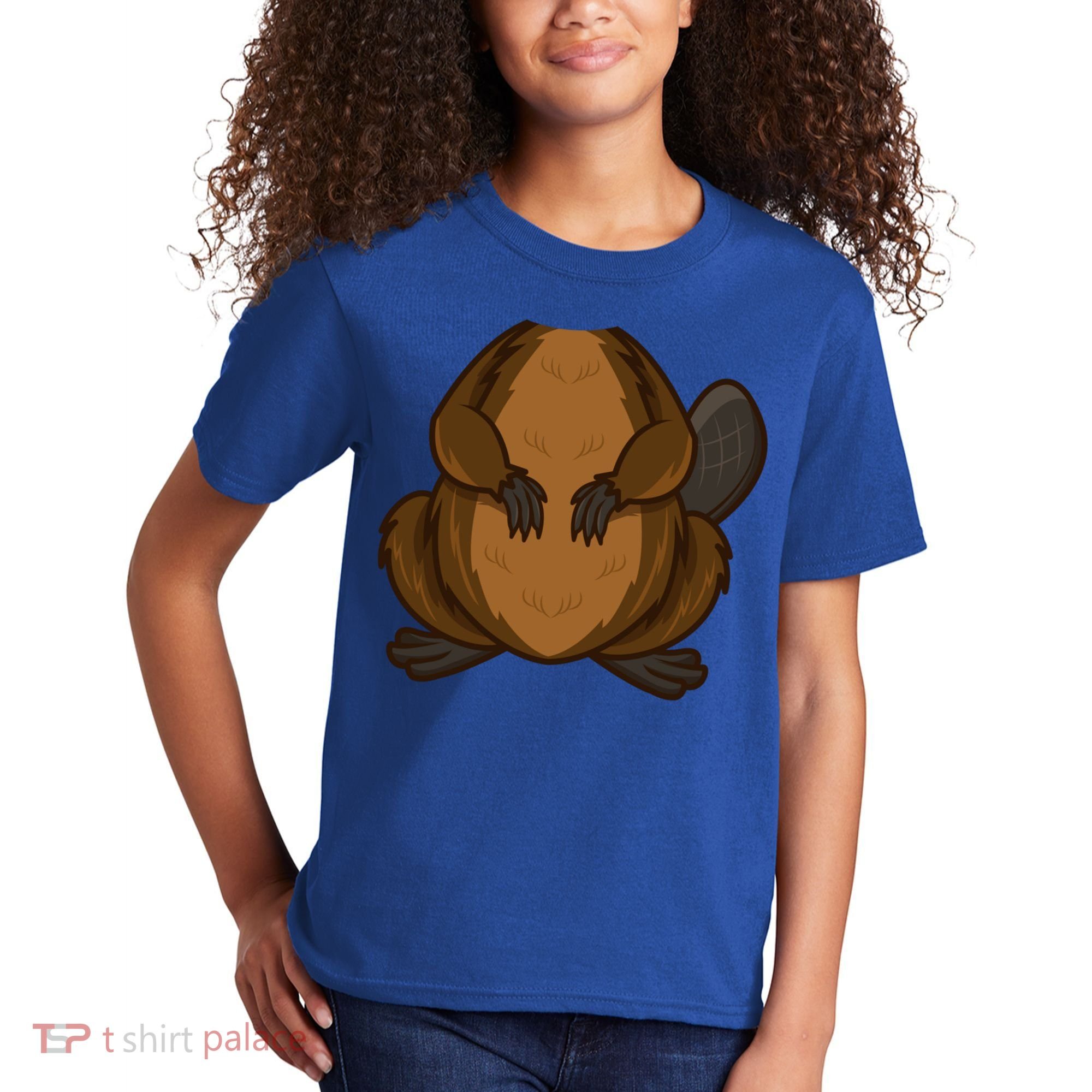 Funny Beaver Body Headless Halloween Easy Costume Outfit Cool Gift Kids T-Shirt