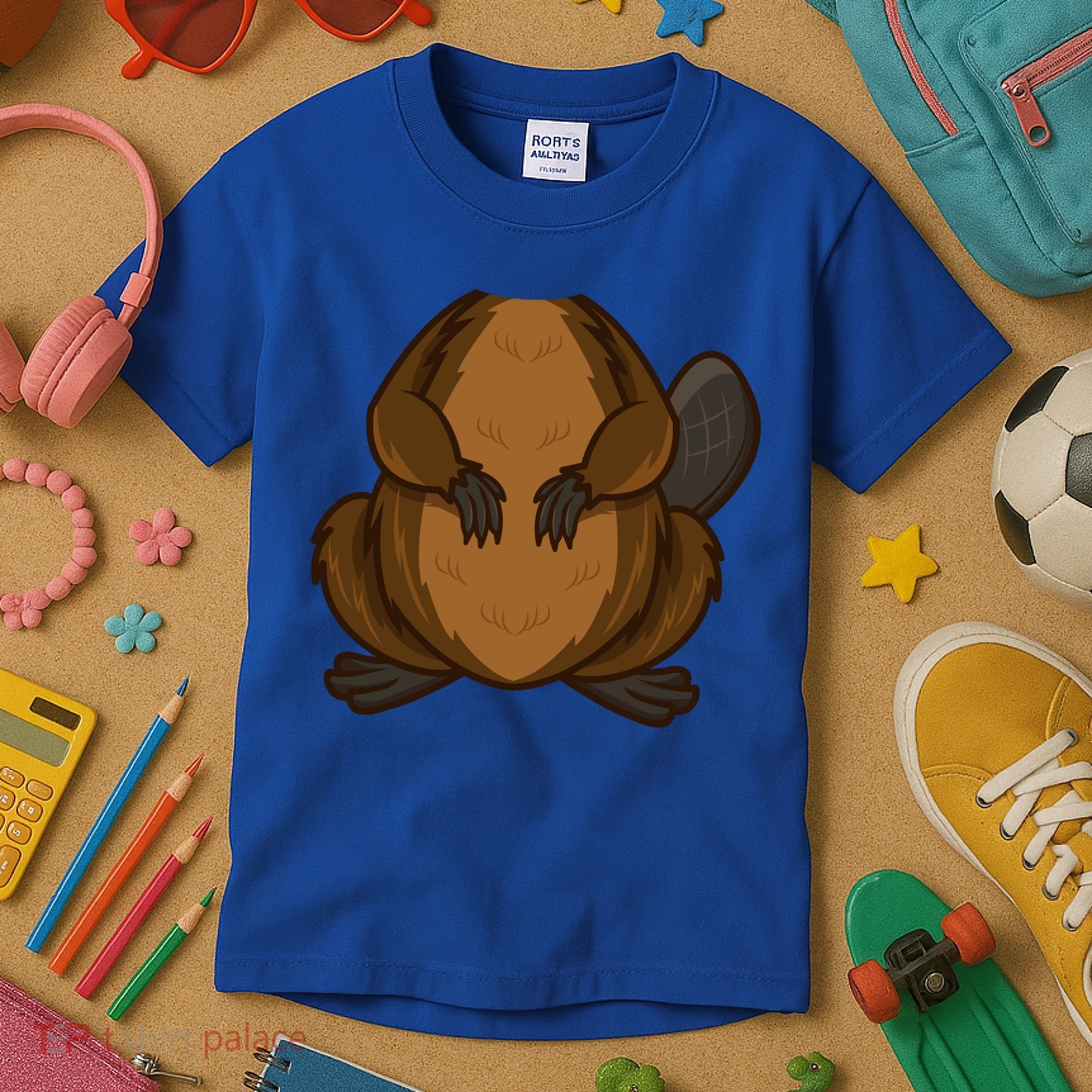 Funny Beaver Body Headless Halloween Easy Costume Outfit Cool Gift Kids T-Shirt