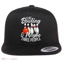 Funny Bowling Bowler Tenpin Bowling Flat Bill Trucker Hat thumb 0