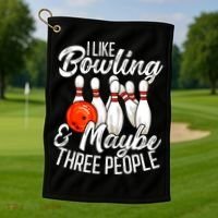 Funny Bowling Bowler Tenpin Bowling Golf Towel thumb 1