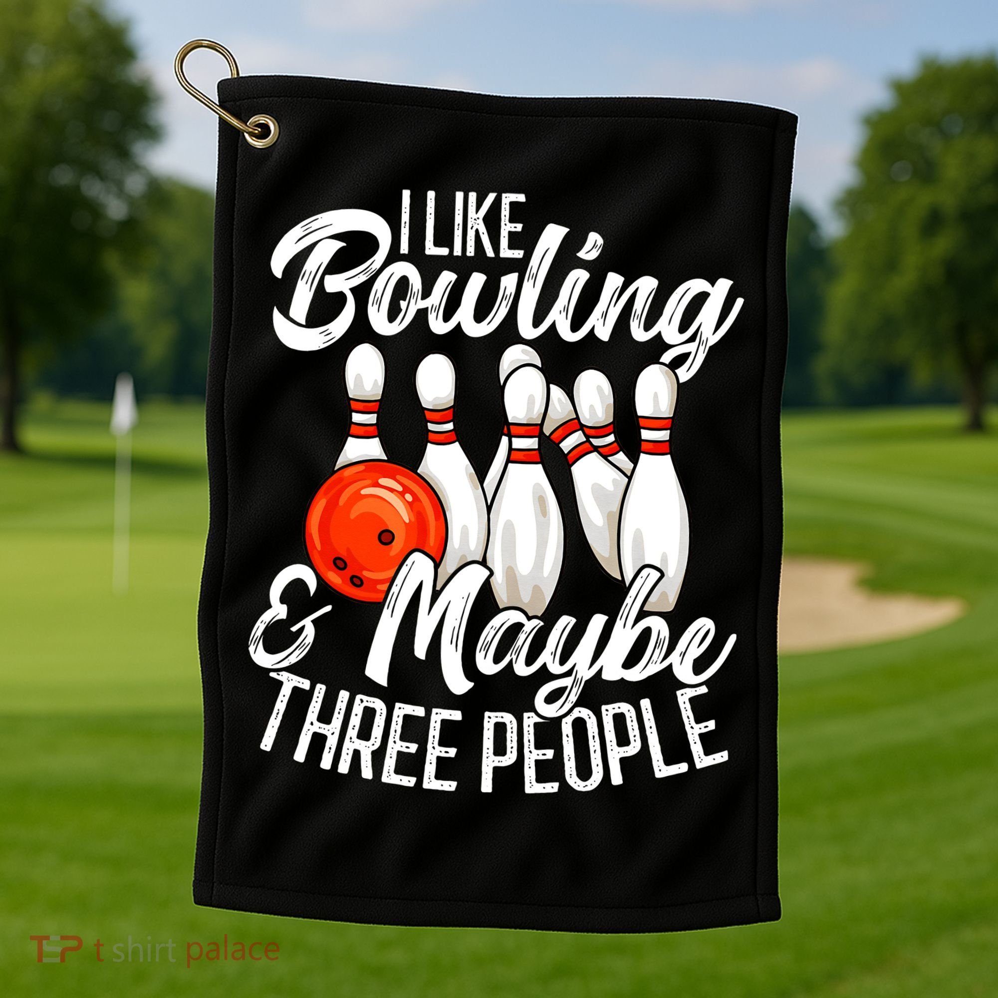 Funny Bowling Bowler Tenpin Bowling Golf Towel