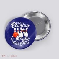 Funny Bowling Bowler Tenpin Bowling Button thumb 0