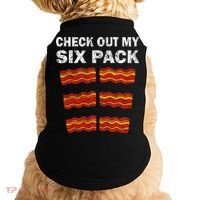 Funny Bacon BBQ Dad Grill CHECK OUT MY SIX PACK Doggie Tank thumb 0