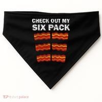 Funny Bacon BBQ Dad Grill CHECK OUT MY SIX PACK USA-Made Doggie Bandana thumb 0
