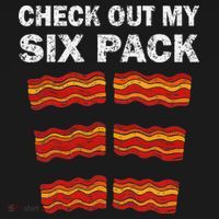 Funny Bacon BBQ Dad Grill CHECK OUT MY SIX PACK USA-Made Doggie Bandana thumb 2