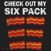 Funny Bacon BBQ Dad Grill CHECK OUT MY SIX PACK Beanie thumb 2