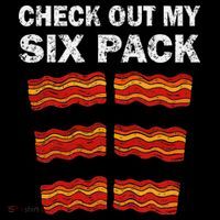 Funny Bacon BBQ Dad Grill CHECK OUT MY SIX PACK Coaster thumb 2