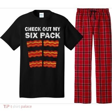 Funny Bacon BBQ Dad Grill CHECK OUT MY SIX PACK Pajama Set