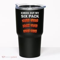 Funny Bacon BBQ Dad Grill CHECK OUT MY SIX PACK Tumbler thumb 0