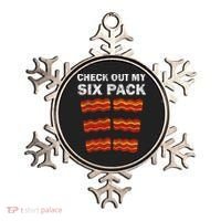 Funny Bacon BBQ Dad Grill CHECK OUT MY SIX PACK Ornament thumb 0