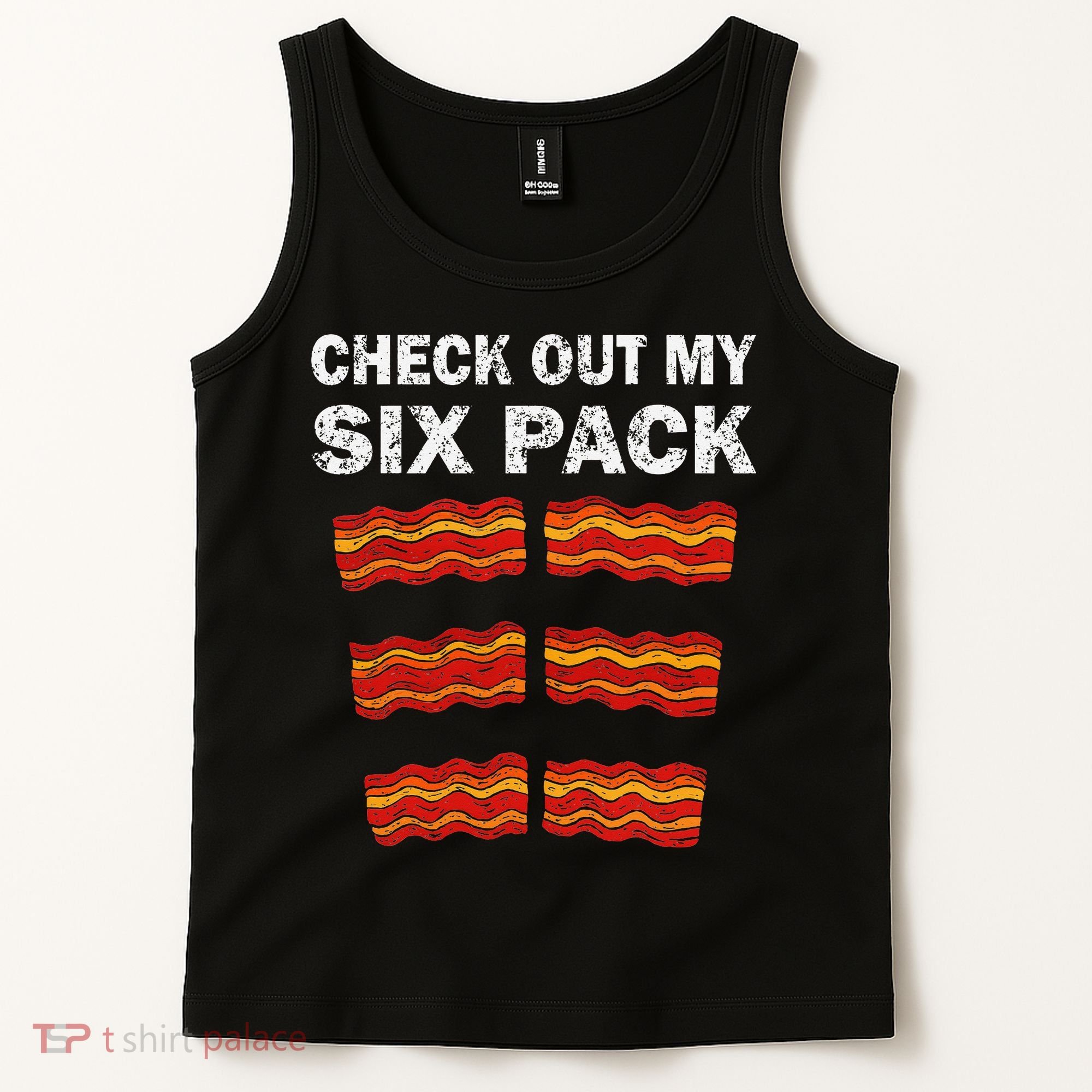 Funny Bacon BBQ Dad Grill CHECK OUT MY SIX PACK Tank Top