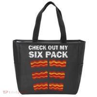 Funny Bacon BBQ Dad Grill CHECK OUT MY SIX PACK Tote Bag thumb 0