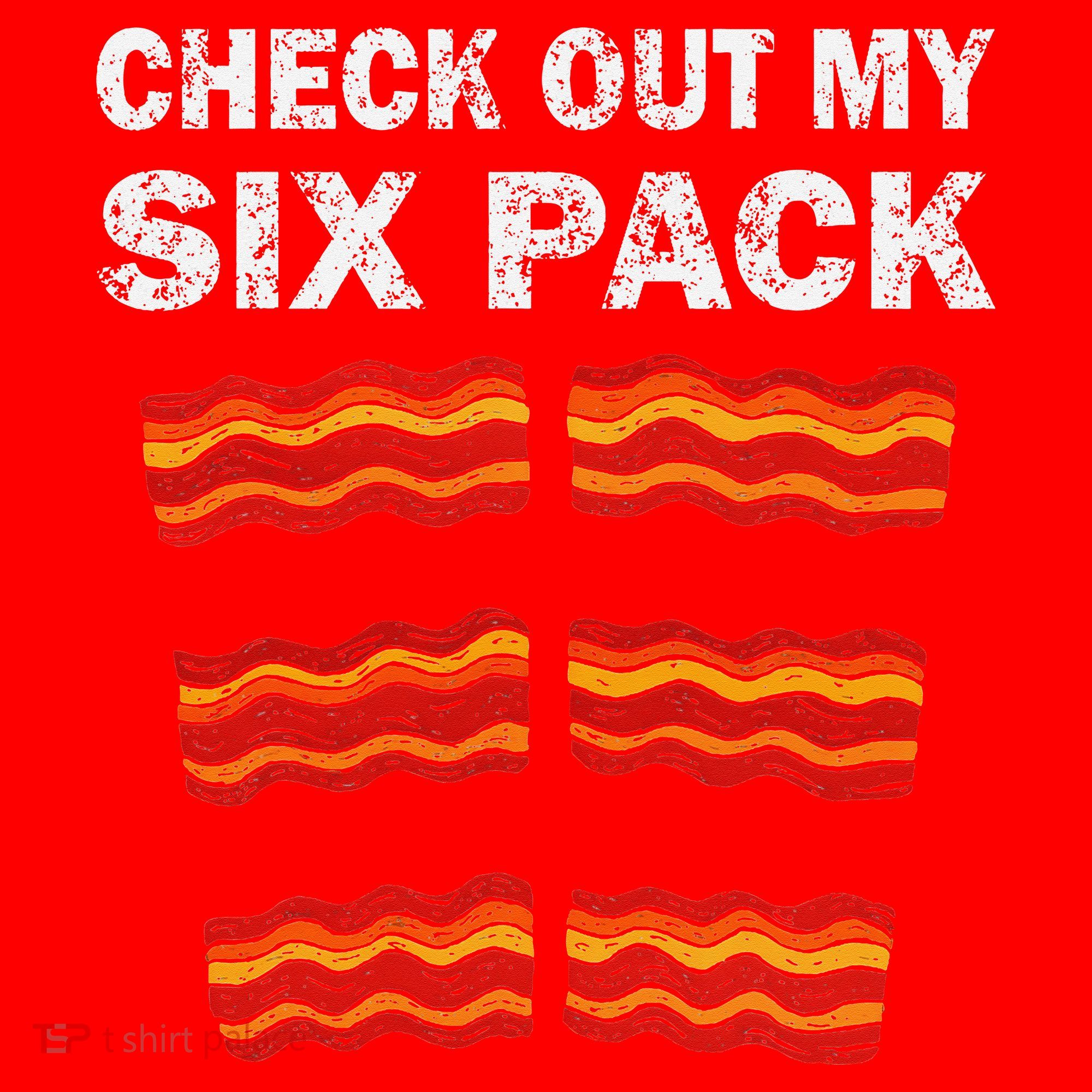 Funny Bacon BBQ Dad Grill CHECK OUT MY SIX PACK Santa Hat