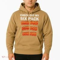 Funny Bacon BBQ Dad Grill CHECK OUT MY SIX PACK Hoodie thumb 2