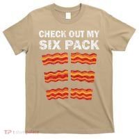 Funny Bacon BBQ Dad Grill CHECK OUT MY SIX PACK T-Shirt thumb 0