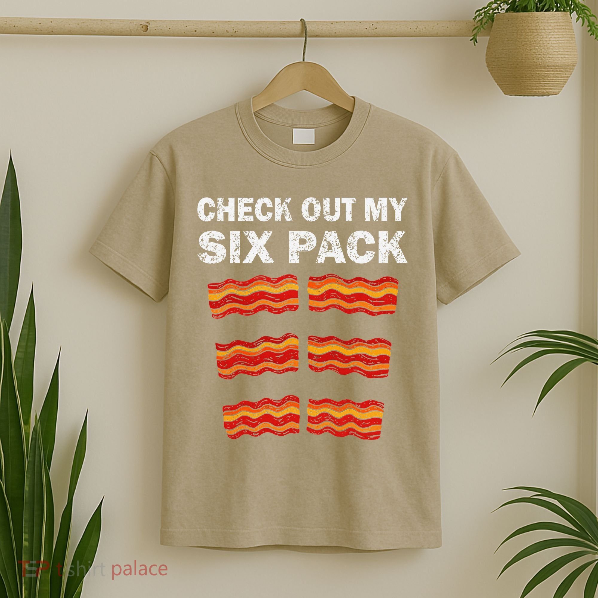 Funny Bacon BBQ Dad Grill CHECK OUT MY SIX PACK T-Shirt
