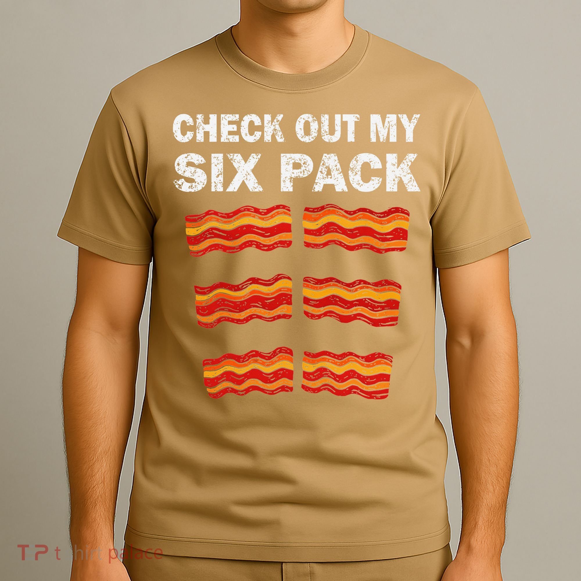 Funny Bacon BBQ Dad Grill CHECK OUT MY SIX PACK T-Shirt
