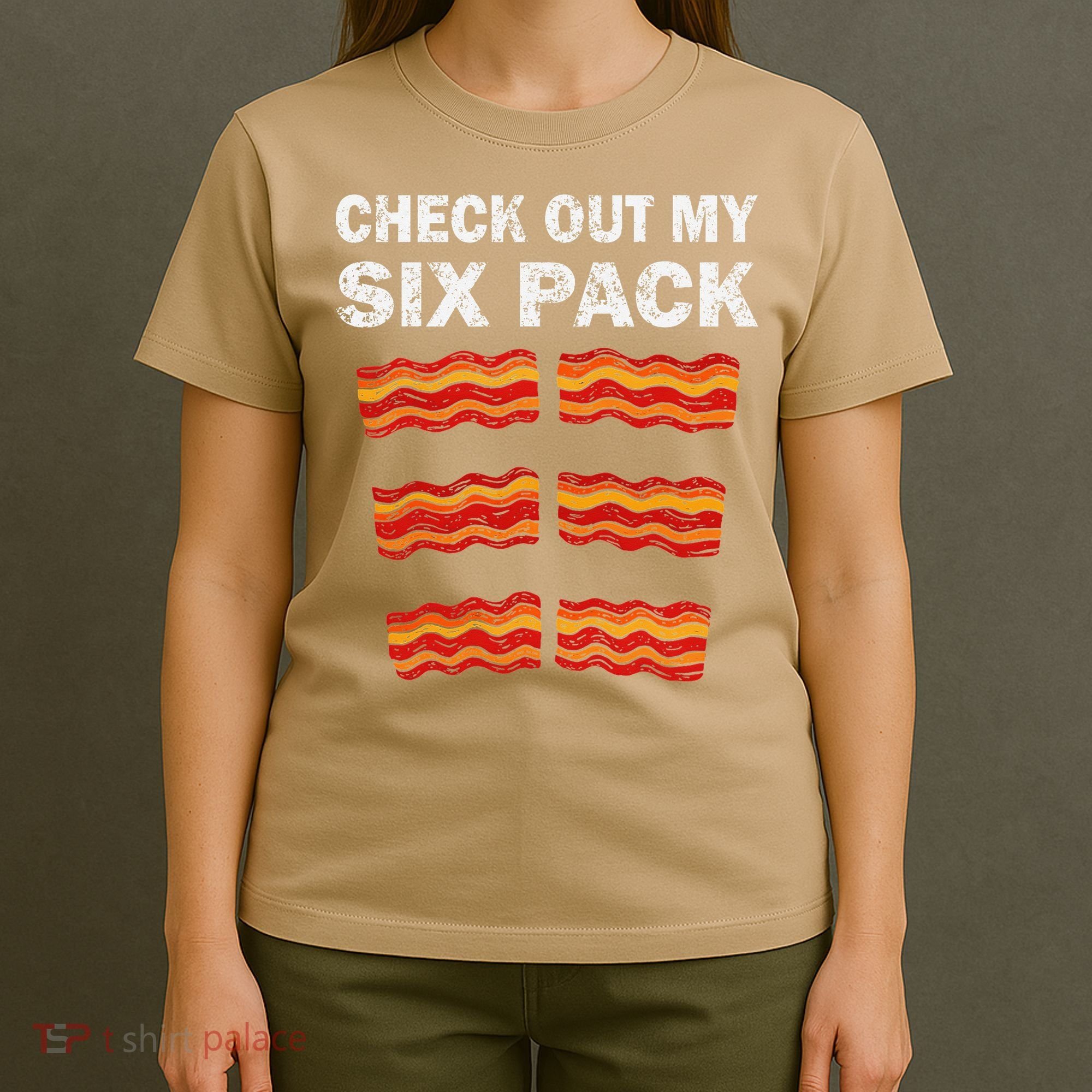 Funny Bacon BBQ Dad Grill CHECK OUT MY SIX PACK T-Shirt