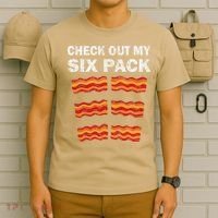 Funny Bacon BBQ Dad Grill CHECK OUT MY SIX PACK T-Shirt thumb 6
