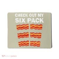 Funny Bacon BBQ Dad Grill CHECK OUT MY SIX PACK Mousepad thumb 0