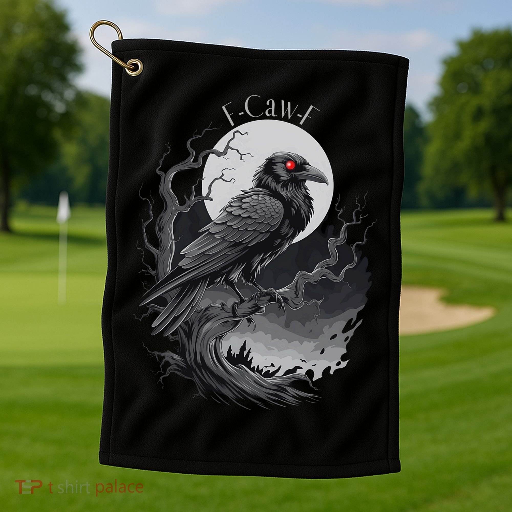 F-Caw-F Black Bird  Golf Towel