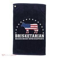Funny Brisketarian Because Brisket Never Disappoints Golf Towel thumb 0
